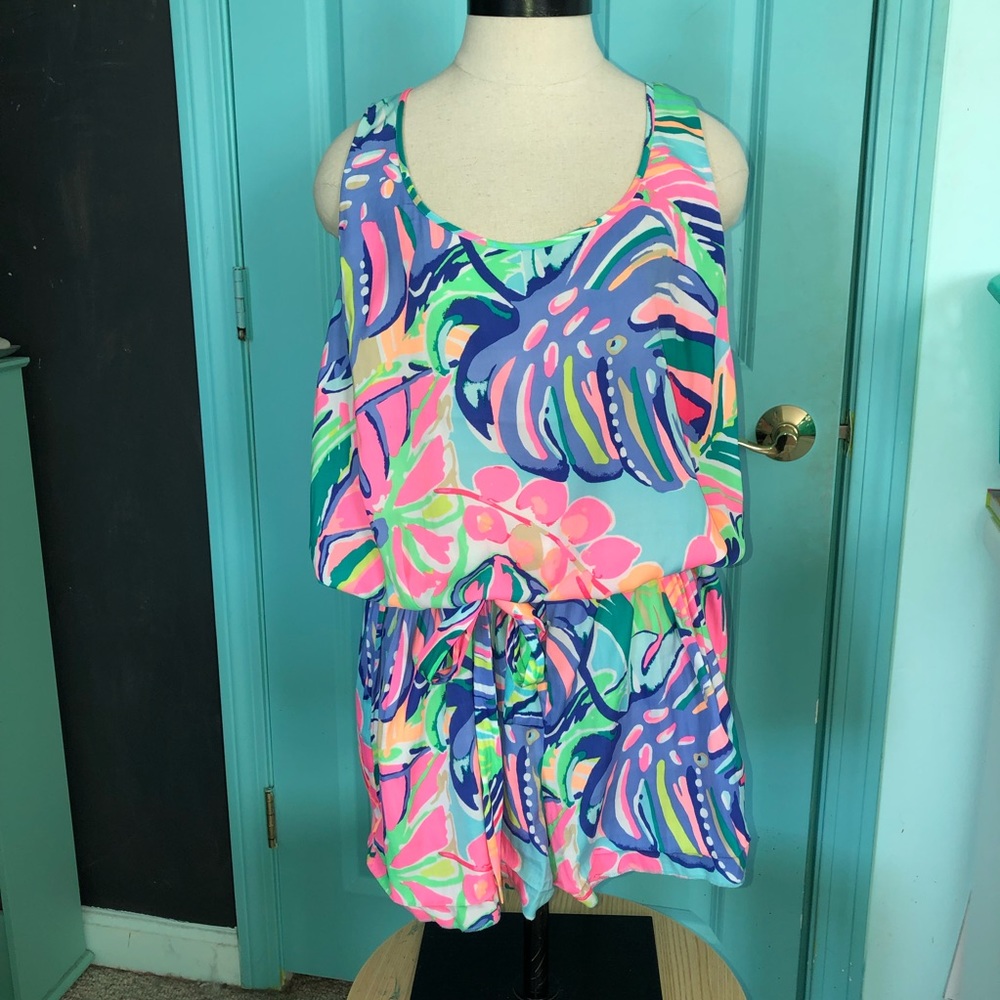 Lilly Pulitzer Rina Romper Exotic Garden XL